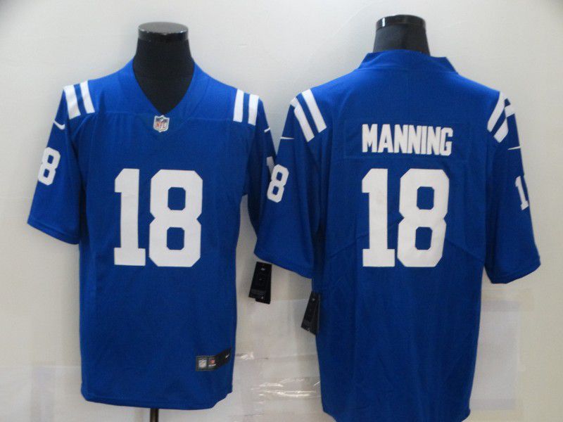 Men Indianapolis Colts 18 Manning Blue Nike Vapor Untouchable Limited 2020 NFL Nike Jerseys